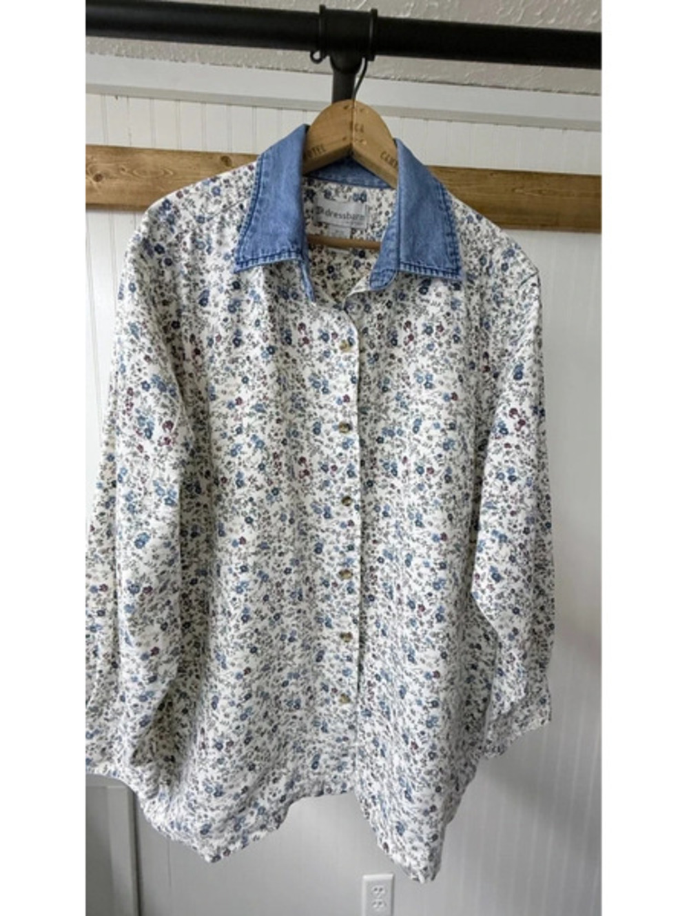 vintage Dressbarn ditsy floral button-down size 18/20 cottagecore 90s cotton
